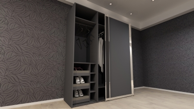 ASMA RAYLI GİYSİ DOLABI